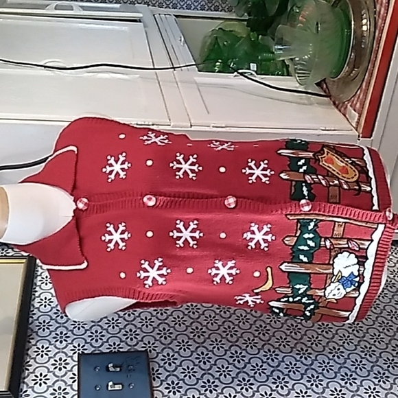 Jason Maxwell medium ugly 🎄 Christmas sweater cardigan vest - Picture 1 of 5
